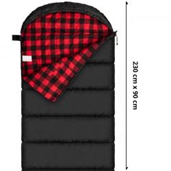 Sac de couchage à capuche en flanelle coton ultra-confortable - idéal pour camping