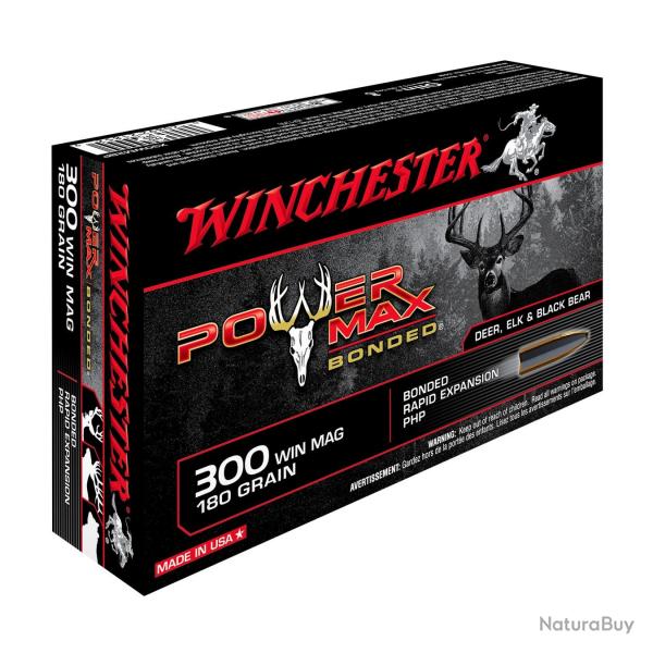 BALLES WINCHESTER POWER-MAX 180GR , CALIBRE: 300WM. Lot de 40 cartouches.