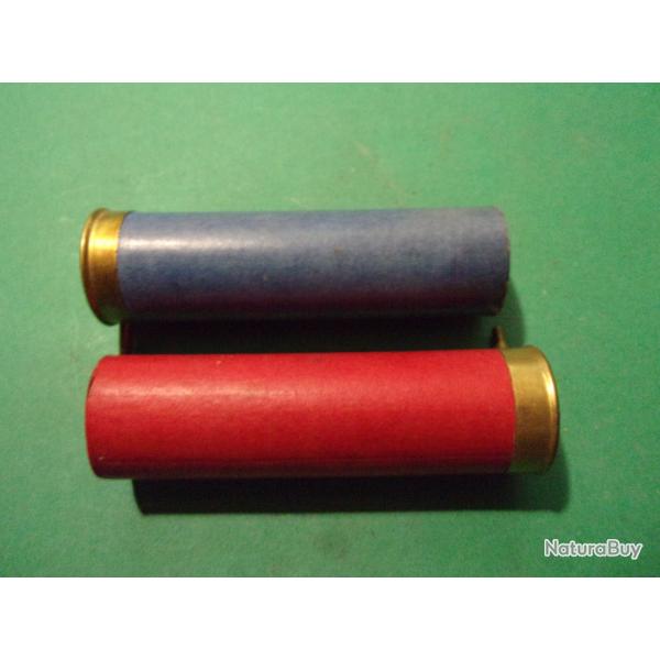 2 Ancienne douilles vides en carton cal: 16  broche