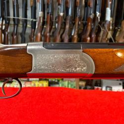 FUSIL SUPERPOSÉ : VERNEY CARRON, MODÈLE : SAGITTAIRE NT, CAL : 12/70, BON ETAT, EXTRACTEUR, 66 cm.