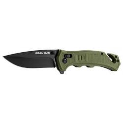 Couteau pliant Real Avid Rav-4 type "survie" vert