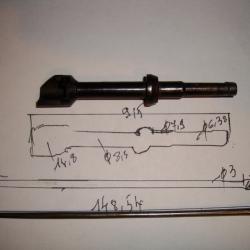 PERCUTEUR ET SON EMBASE POUR CARABINE ANCIENNE