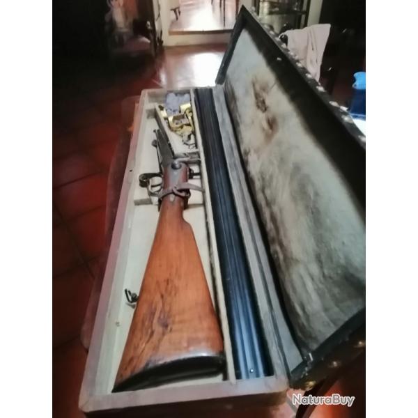 malette contenant un fusil de chasse systme le faucheux cal 16  broche