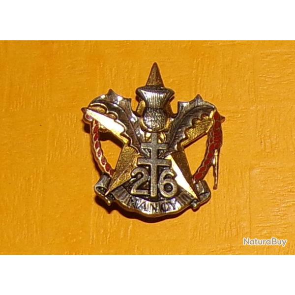 26 Rgiment d'Infanterie, dos guilloch, 1 pastille lisse ,chardon brochant sur une toile dore, s