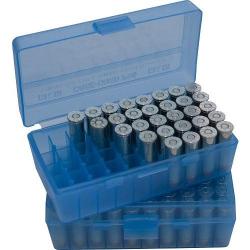 Boite de rangement MTM - P - Cal: 10MM/45 ACP - 50 munition - BLEU TRANSPARENT
