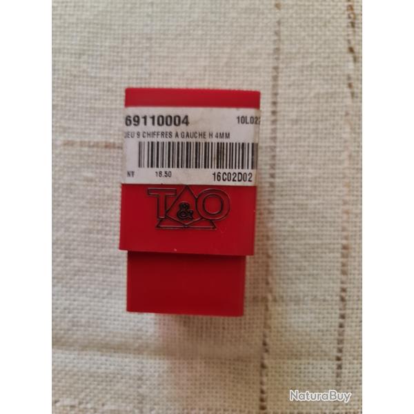 Jeu de Chiffres  frapper 4mm acier