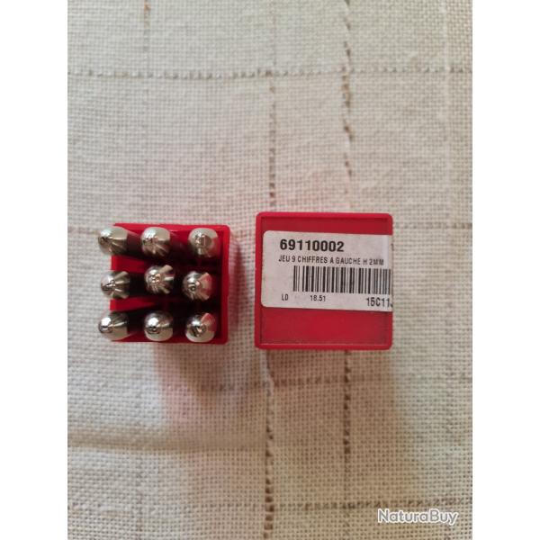 Jeu de Chiffres  frapper 2mm acier