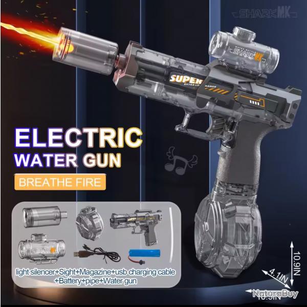 Pistolet  eau lectrique  mission de lumire Led Batterie lithium noir