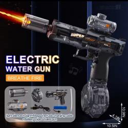 Pistolet à eau électrique à émission de lumière Led Batterie lithium couleur aux choix