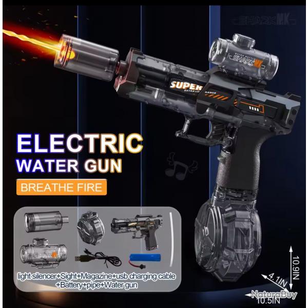 Pistolet  eau lectrique  mission de lumire Led Batterie lithium couleur aux choix