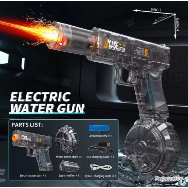 Pistolet  eau lectrique  mission de lumire Led Batterie lithium haute puissance noir