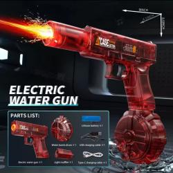 Pistolet à eau électrique à émission de lumière Led Batterie lithium haute puissance rouge