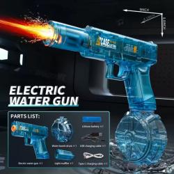 Pistolet à eau électrique à émission de lumière Led Batterie lithium haute puissance bleu promo