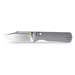 Couteau Vosteed Vombat Crossbar Lock Lame Bowie Acier M390 Satin Manche Aluminium Gray VOSA4101