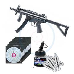 PISTOLET HECKLER & KOCH MP5 K-PDW BLACK CO2 CAL BB/4.5MM + CO2 + BILLES + CIBLES