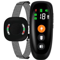 Collier de Dressage Électronique pour ChienPortée 800 m Étanche IP67 Anti-Aboiement Multi-Mode Noir