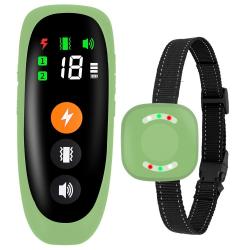 Collier de Dressage Électronique pour ChienPortée 800 m Étanche IP67 Anti-Aboiement Multi-Mode Vert
