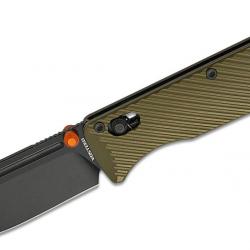 Couteau Vosteed Vombat Crossbar Lock Lame Bowie Acier M390 Satin Manche Aluminium Olive VOSA4102