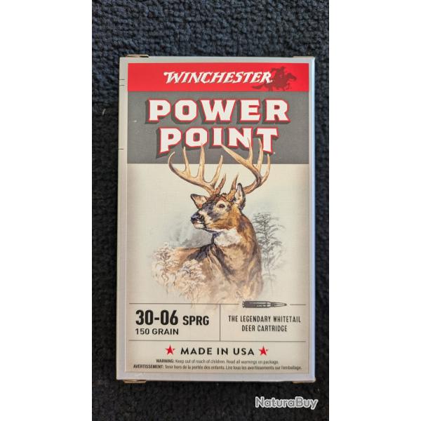Winchester 30-06 PowerPoint 150gr x 5 boites