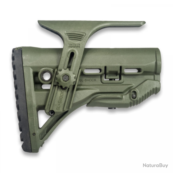 Crosse FAB Defense  absorption de recul GL-SHOCK CP avec appui joue pour AR15/M4 - Vert Olive