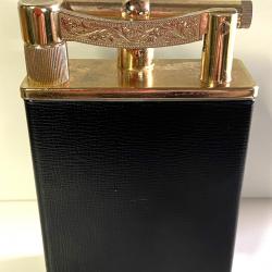 Gros Briquet Mécanique à Essence Japan Occupation U.S.A. 1950 Métal Doré Cuir