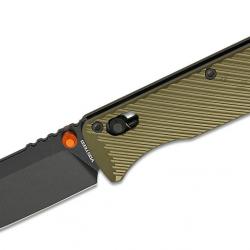 Couteau Vosteed Vombat Crossbar Lock Lame Zulu Acier M390 BLK Manche Aluminium Olive VOSA4105