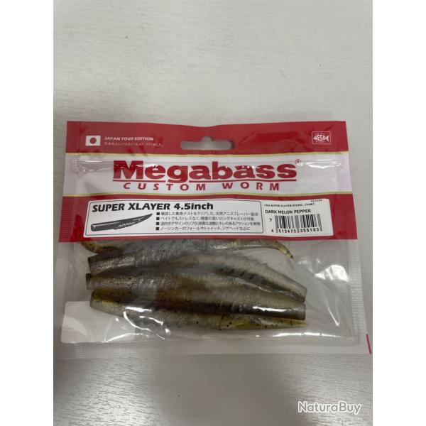 !! OPE -70% !! LEURRE MEGABASS SUPER XLAYER 4.5inch col DARK MELON PEPPER