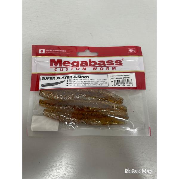 !! OPE -70% !! LEURRE MEGABASS SUPER XLAYER 4.5inch col TINSEL BROWN