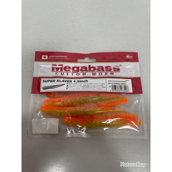 !! OPE -70% !! LEURRE MEGABASS SUPER XLAYER 4.5inch col ORANGE GREEN