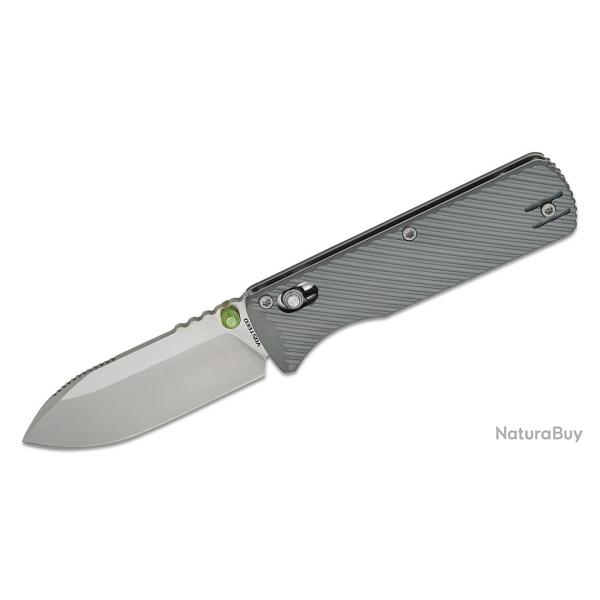 Couteau Vosteed Vombat Crossbar Lock Lame Zulu Acier M390 Satin Manche Aluminium Gray VOSA4104