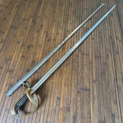 SABRE D'OFFICIER SUPÉRIEUR D'INFANTERIE 1882 G.BARRE PARIS GARDE EN BRONZE Troisième République.