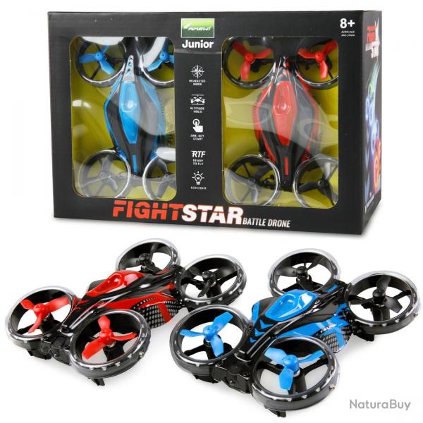 Pack 2 Drones Racing et Combat Arien RTF Rouge et Bleu