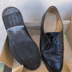 Chaussure militaire basse noire en cuir
