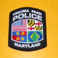 TISSU PATCH : POLICE TAKOMA PARK , MARYLAND , DIAMETRE 11 CM , BON ETAT VOIR PHOTOS . POUR TOUT RENS