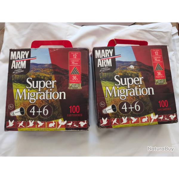 2 valises de 100 Mary arm super migration 4+6 36gr