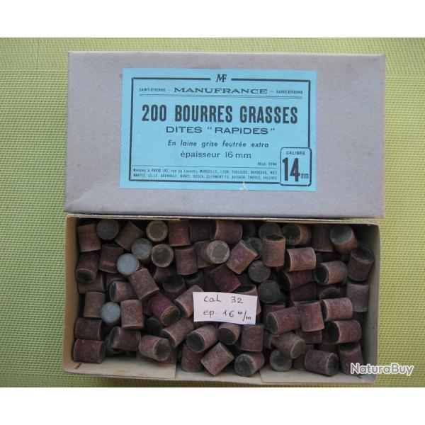 Bourres  grasses  feutre   violet  cal  32  (14 mm)  paisseur  16 mm  origine  Manufrance