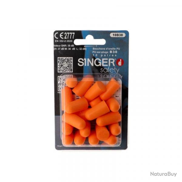 Bouchons d'oreille en polyurthane - Blister de 10 paires