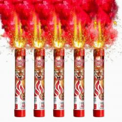 1EUROS!!SPARKLERS CLUB Fumigène Flamme de Bengale ROUGE VIF - Lot de 5