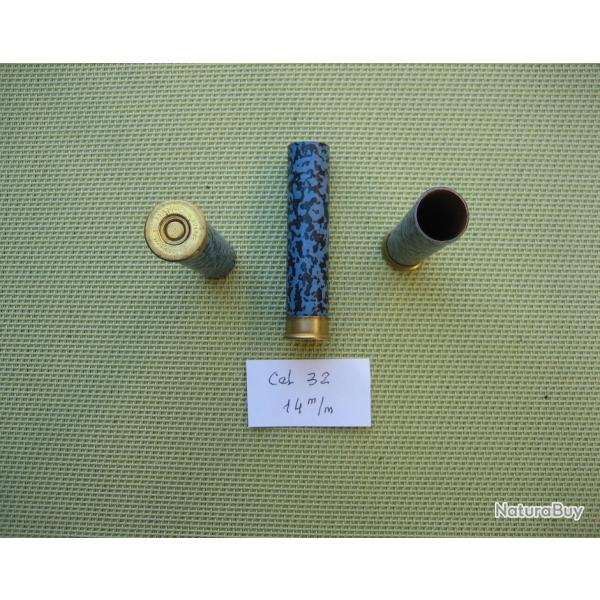 Collection ou usage...  Douille carton de cal 32 (14 mm) neuve marbre bleue d'origine Manufrance