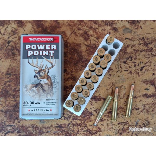 Cartouche Winchester PowerPoint 170-grs calibre 30-30