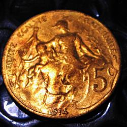France 5 centimes 1914 bronze D.Dupuis