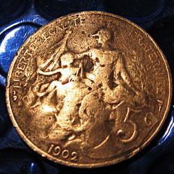 France 5 centimes 1902 bronze D.Dupuis ttb
