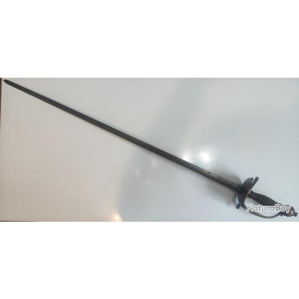 pe XVIIIe - lame dore signe et grave - 107 cm - prestige / parade - prsence impacts - affute
