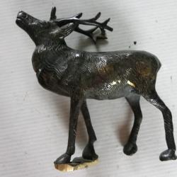 Statuette de Cerf en bronze patiné animal en TBE H 13 cm base à voir