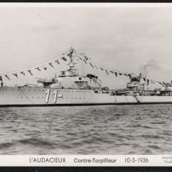 CPA - Marine Militaire - L'AUDACIEUX CONTRE - TORPILLEUR 10-5-1936 - N°1481