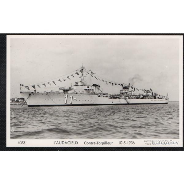 CPA - Marine Militaire - L'AUDACIEUX CONTRE - TORPILLEUR 10-5-1936 - N1481
