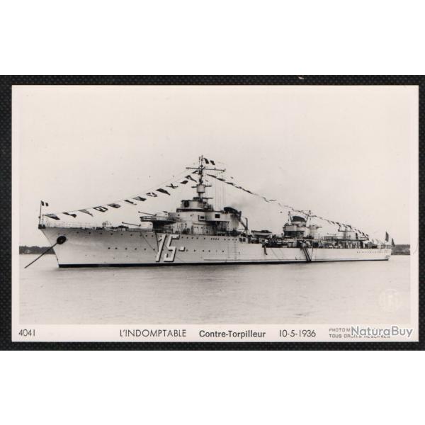 CPA - Marine Militaire - INDOMPTABLE CONTRE - TORPILLEUR 10-5-1936 - N1488
