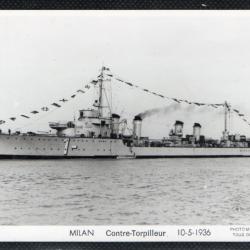 CPA - Marine Militaire - MILAN  CONTRE -TORPILLEUR 10-5-1936 N°3568