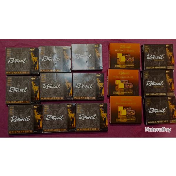 150 cartouches Rottweil cal 12/70 120plomb n6 30 plomb n8! 1 Sans prix de rserve!