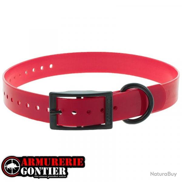 Collier CANIHUNT XTREM PU ROUGE 450mmx19mm